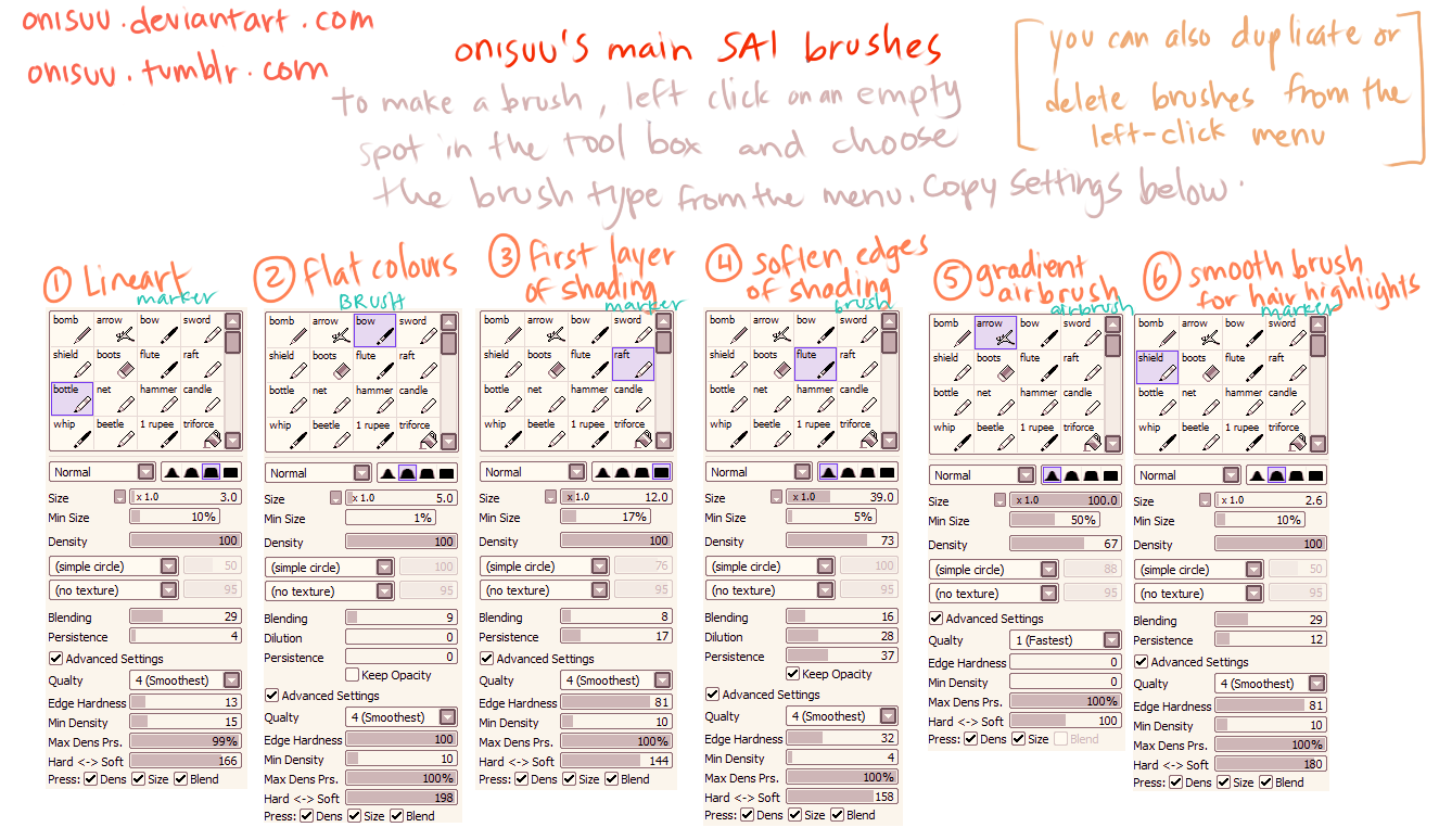 My SAI Brushes by onisuu