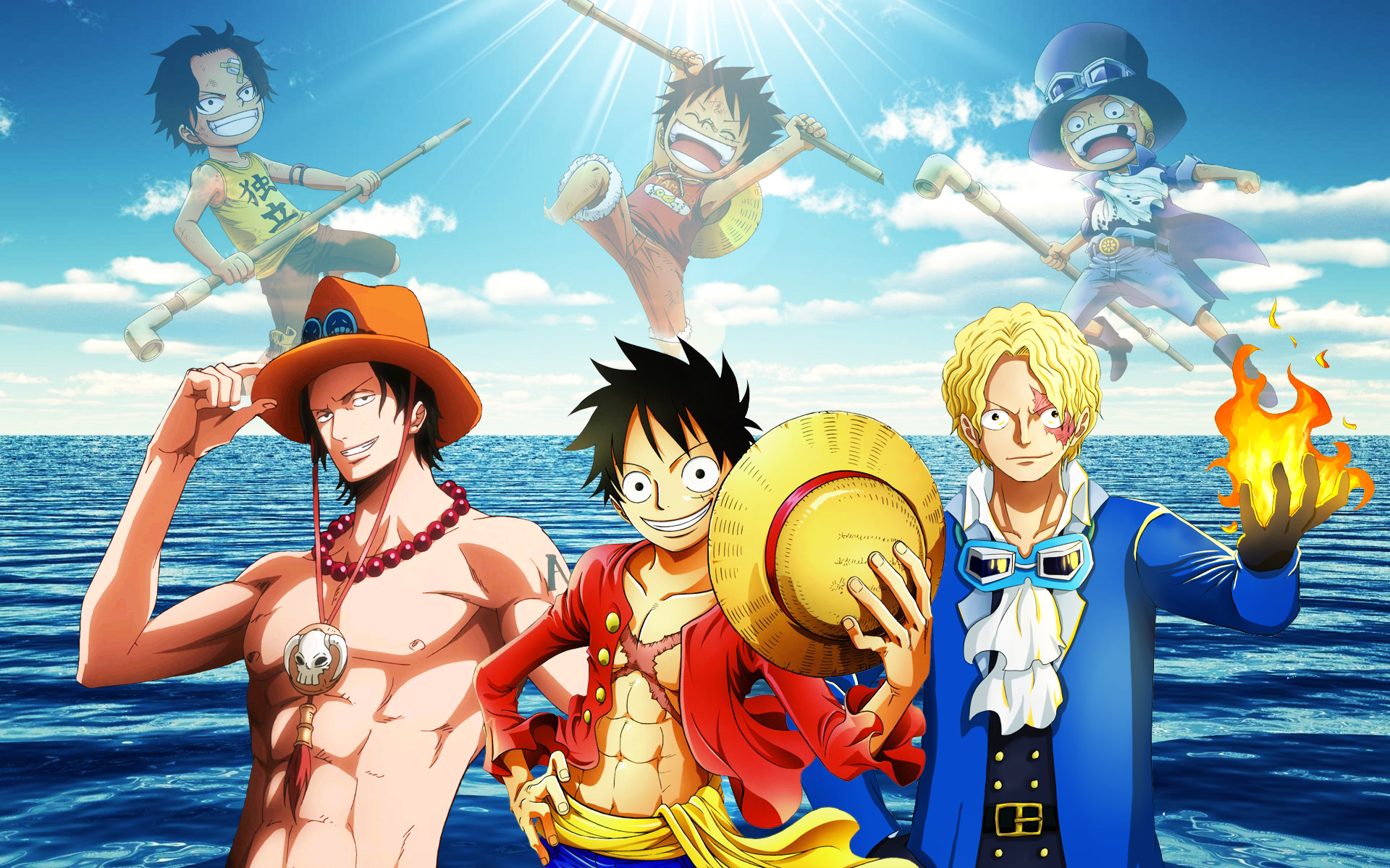 One Piece Three Brothers Wallpaper