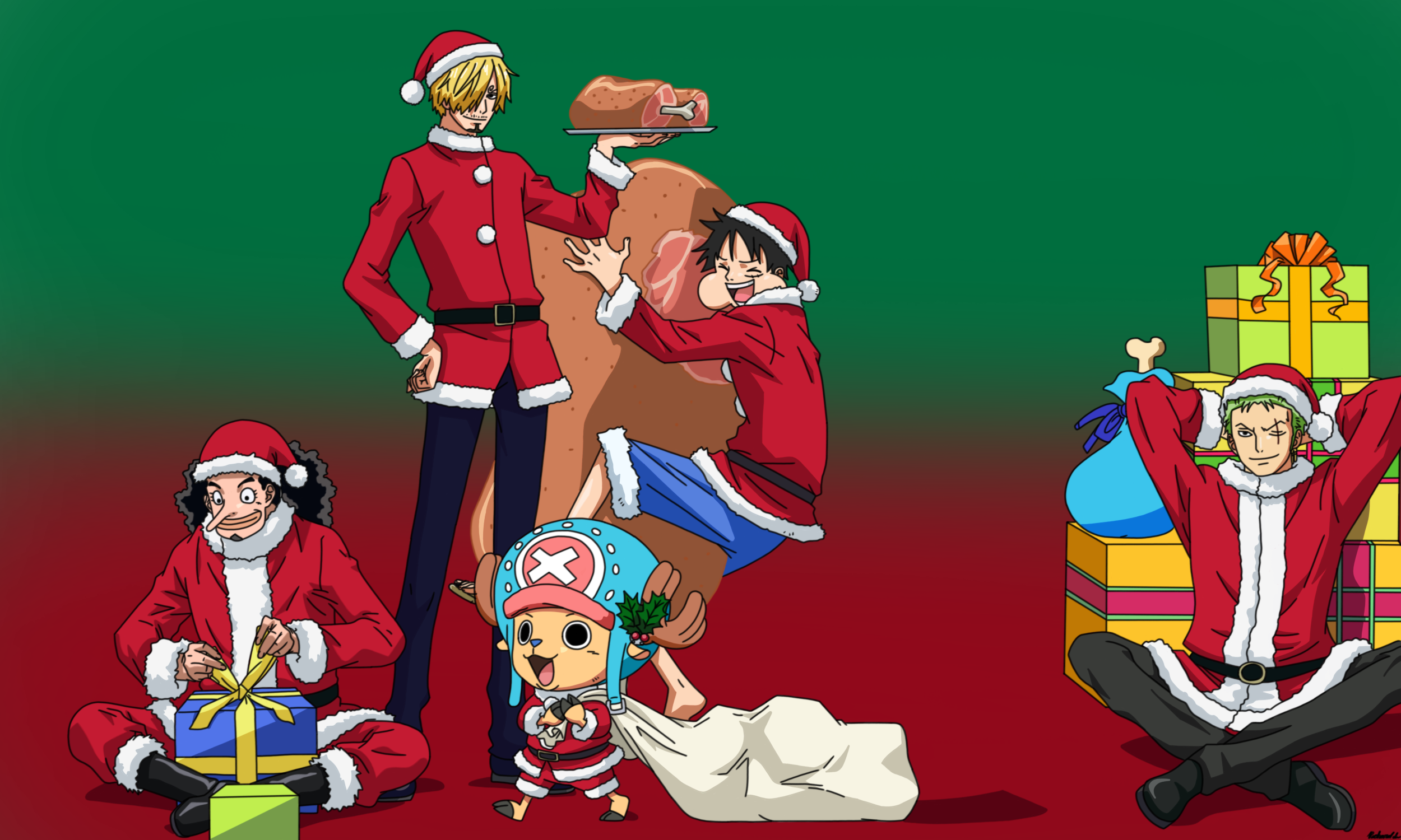 animals of one piece 🏴‍☠️ on X: merry christmas and happy holidays from  your favorite mugiwaras! 🤗  / X