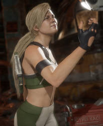 Mortal Kombat 11 - Cassie Cage Pets her Bot