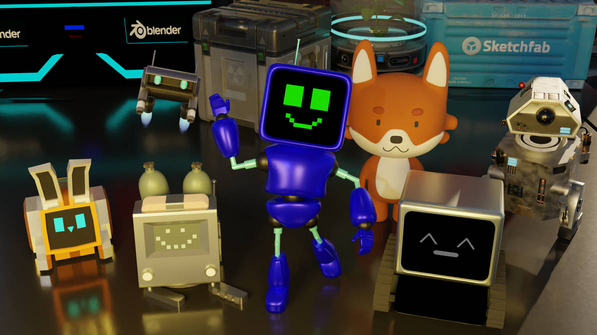 Blue-bot 'n' friends! by FandroidBuddy on DeviantArt