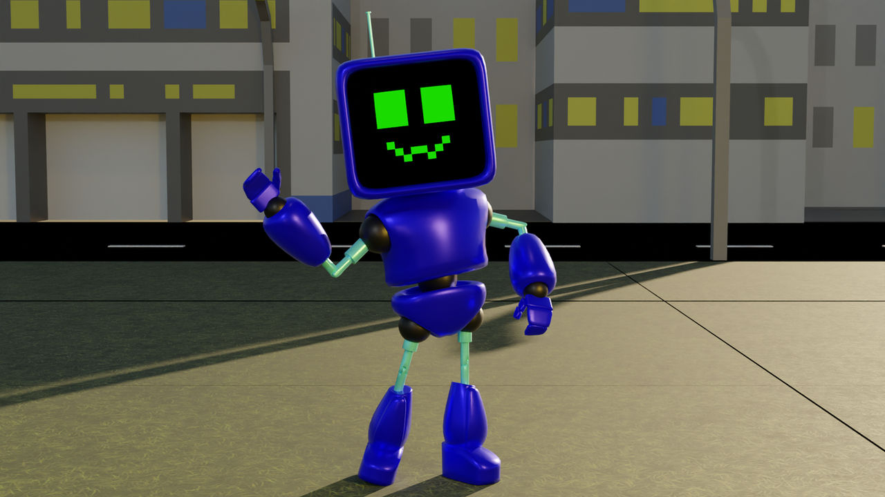 Blue-bot waving! by FandroidBuddy on DeviantArt