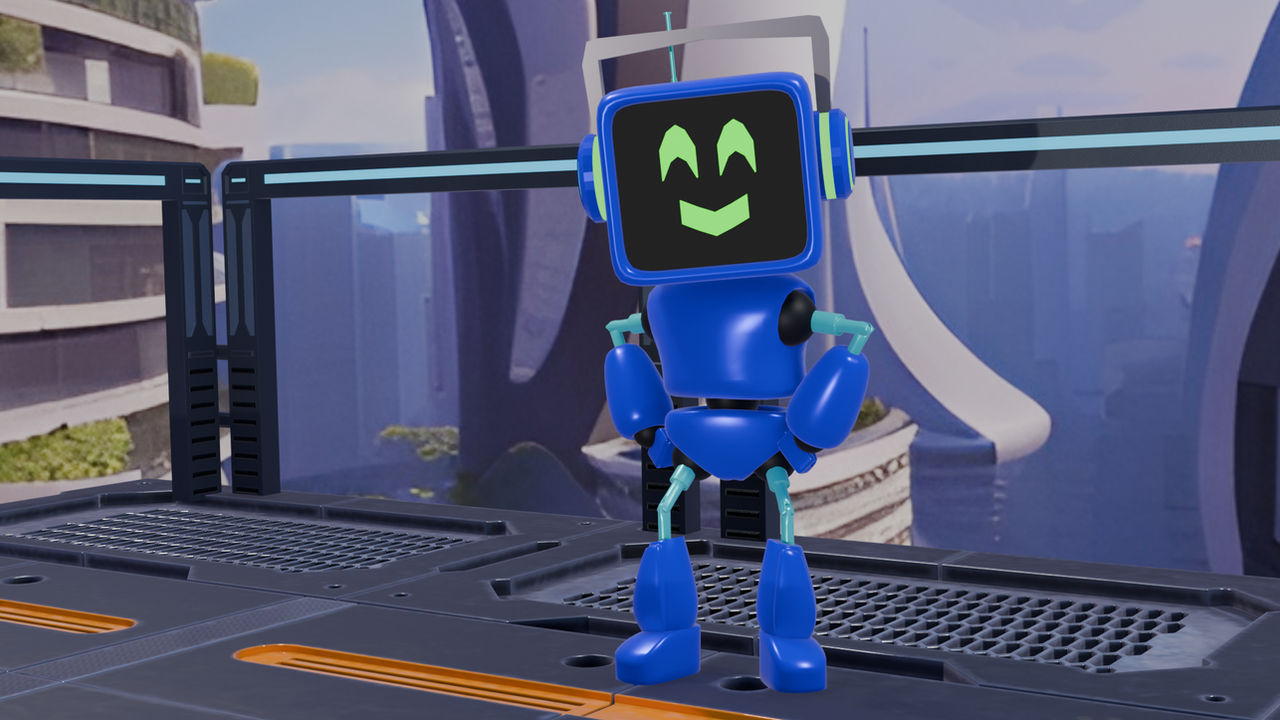 Blue-Bot with a headset! (Blender Release) by FandroidBuddy on DeviantArt