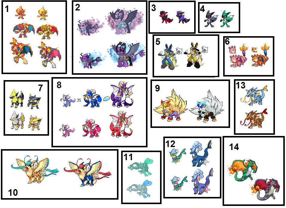 Fakemon Sprites Collection fakemon sprites by Kitrei-Sirto on DeviantArt