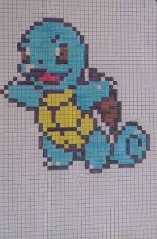 Porta copo em pixel art, Pokémon, Squirtle