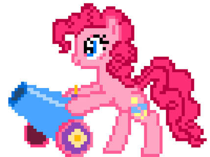 8-bit Pinkie and Party Cannon Sprite