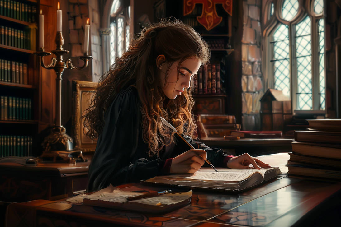 Hermione Granger Studying At The Library By Promptist On DeviantArt hermione-granger-studying-at-the-library-by-promptist-on-deviantart