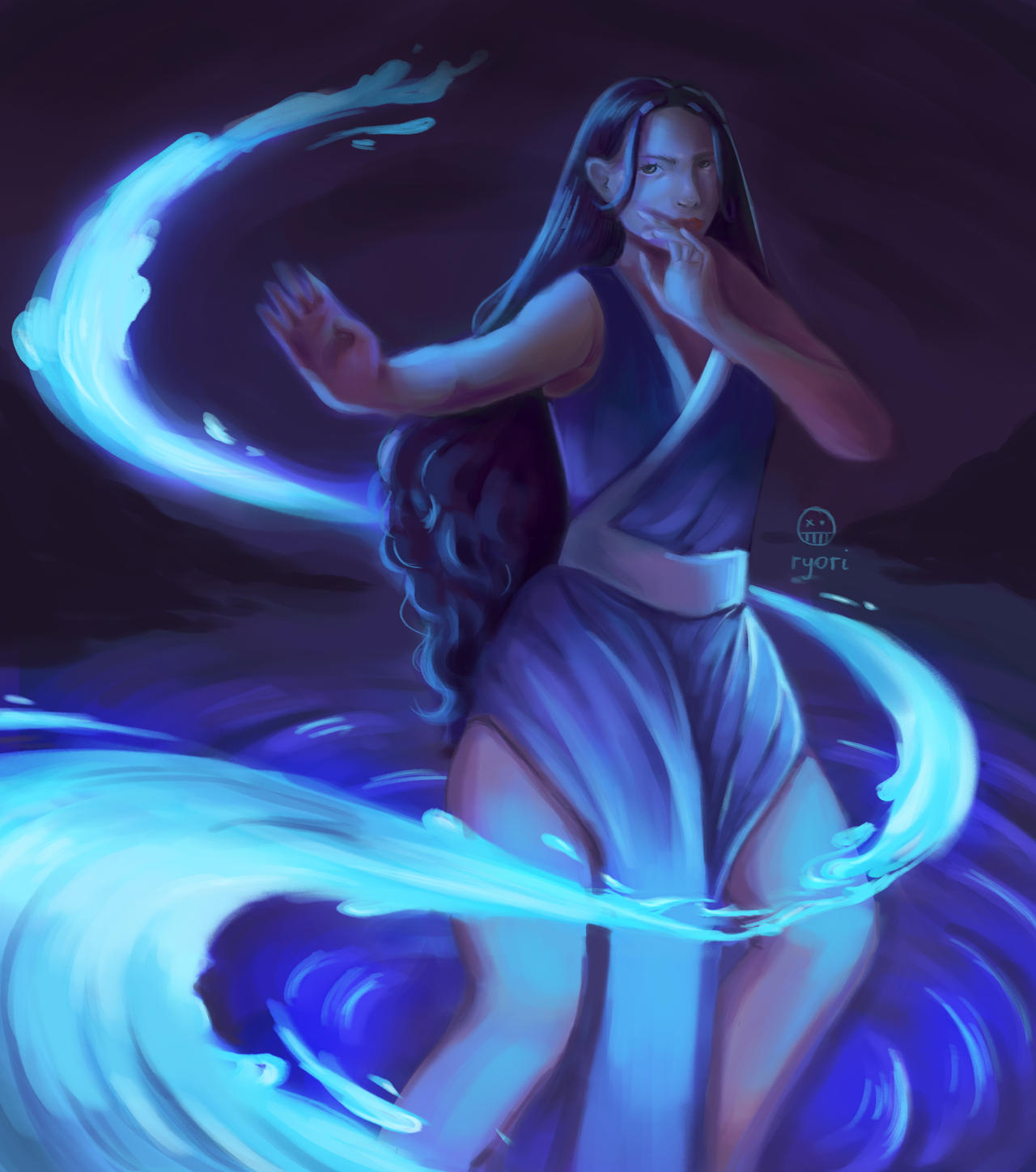Waterbender Drawing The waterbender by ryori4 on DeviantArt