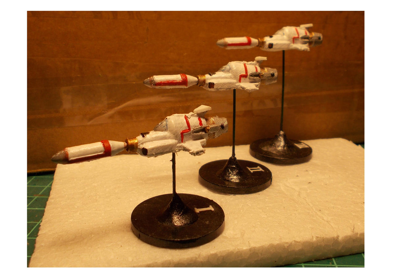 UFO Moonbase Interceptors 3D print at 1/250scale by Radwulf59 on DeviantArt