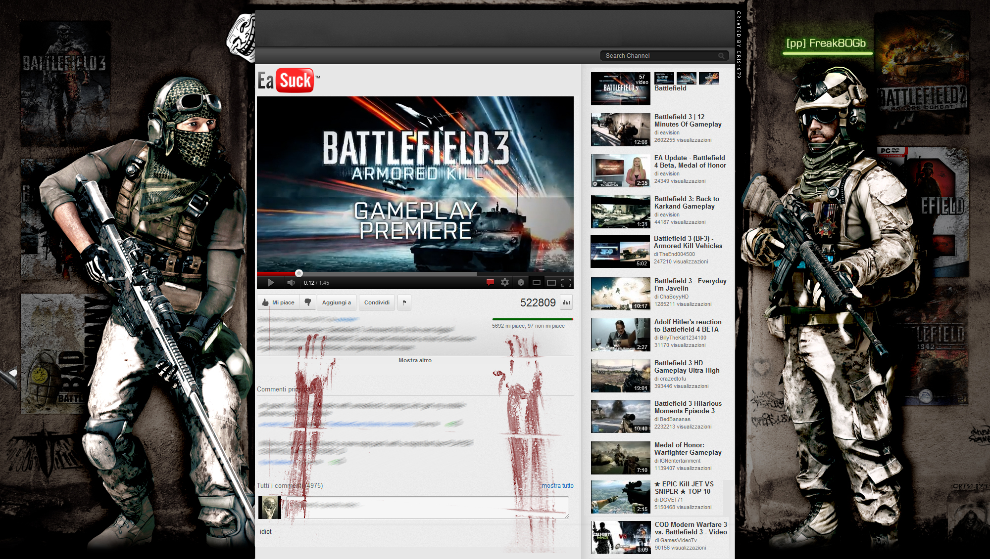 BF3 Layout for Youtube by cris1879 for Freak80gb