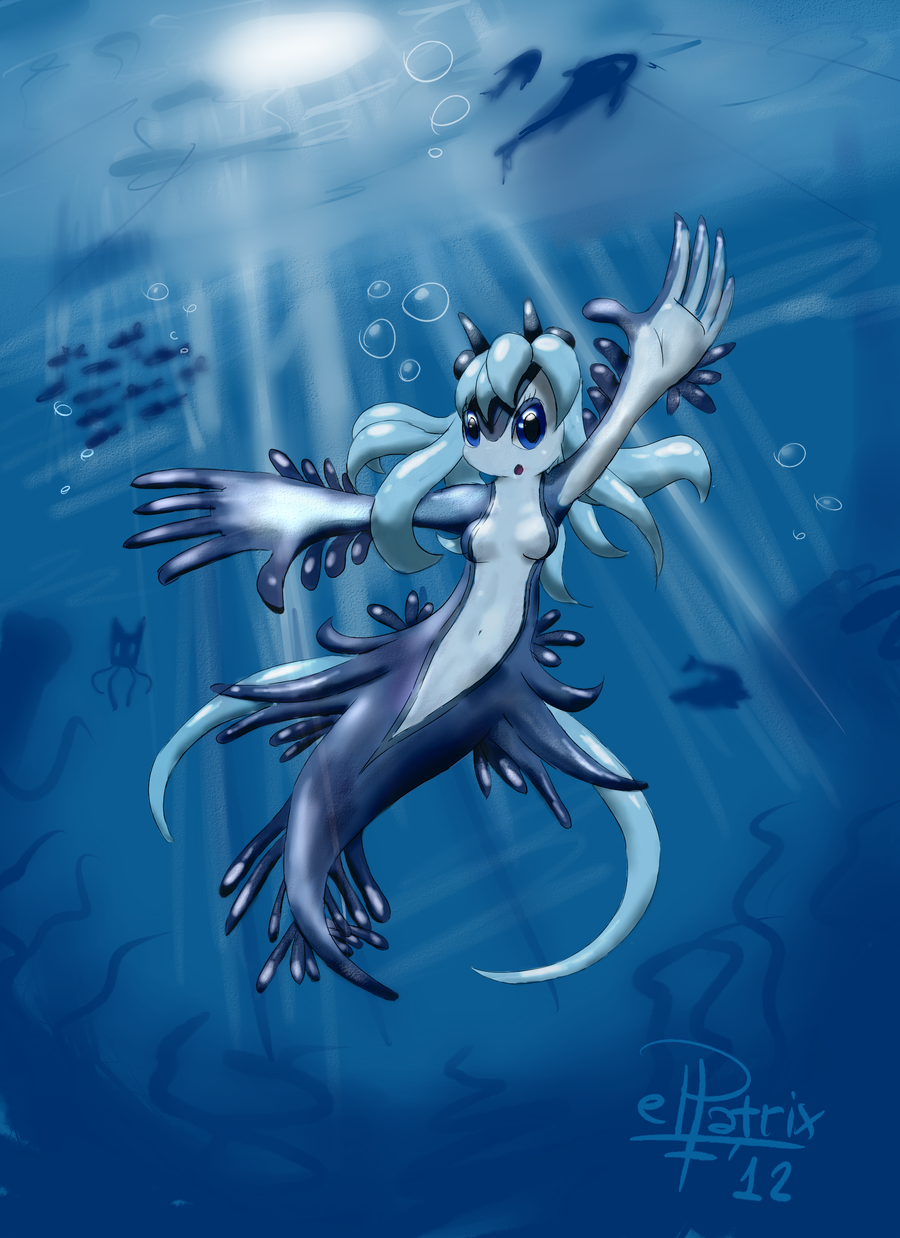 Glaucus Atlanticus голубой дракон арт
