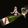 Champagne Bottle Pin-up