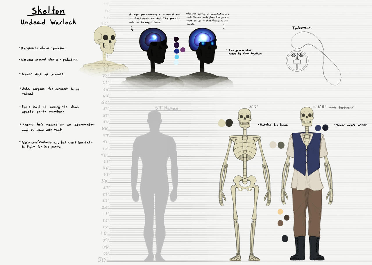 DnD: Skelton the Skeleton quick ref by Starchy-Tater on DeviantArt