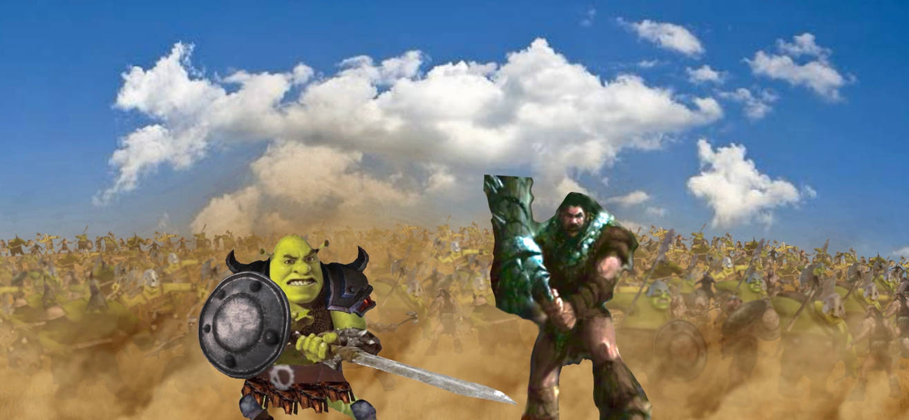 Shrek fight and over attack clans barbarians by ivancastano on DeviantArt