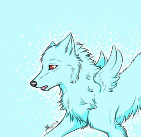 Blue winged wolf by DISUNITE on DeviantArt