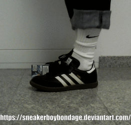 Crushing/stomping in Adidas Samba sneakers by SneakerBoyBondage