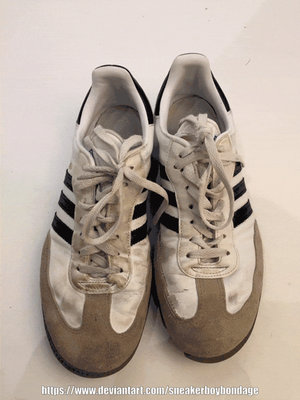 Adidas Samba white/black indoor soccer shoes.