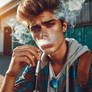 Young males smoking, No. 2