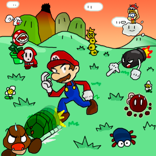 Mario Throws Shell Mario kicking a shell by RiesBoss on DeviantArt