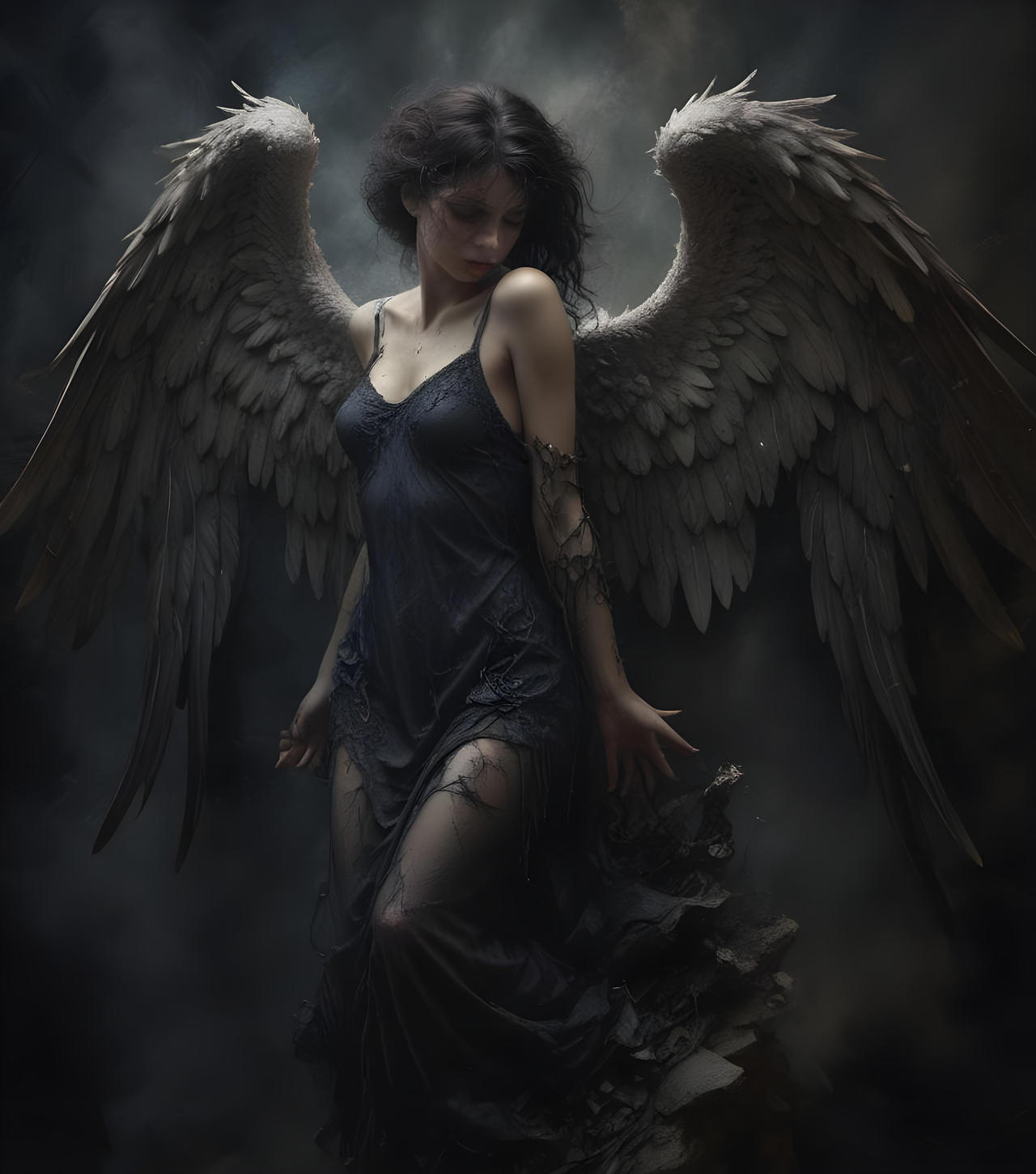 Fallen Angel Rear View fallen Angel by krummervogel on DeviantArt