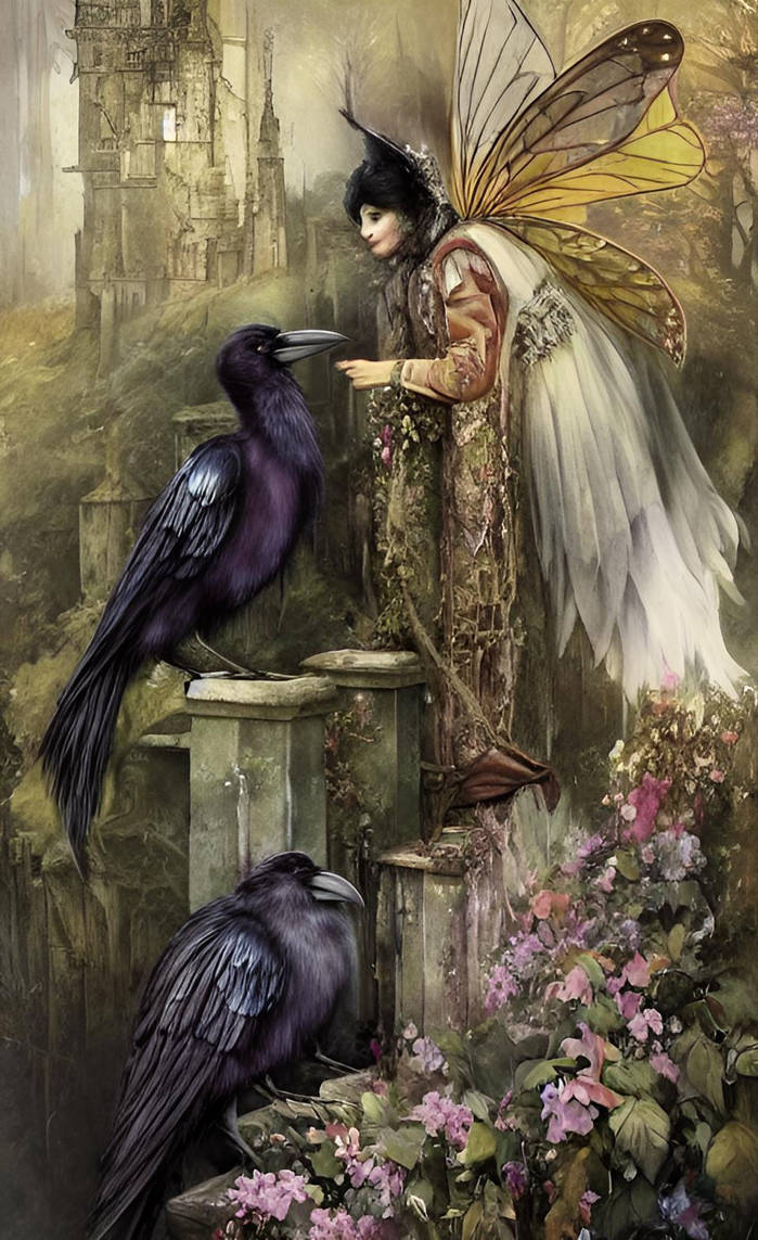 Fairy Riding Raven raven and fairy by krummervogel on DeviantArt