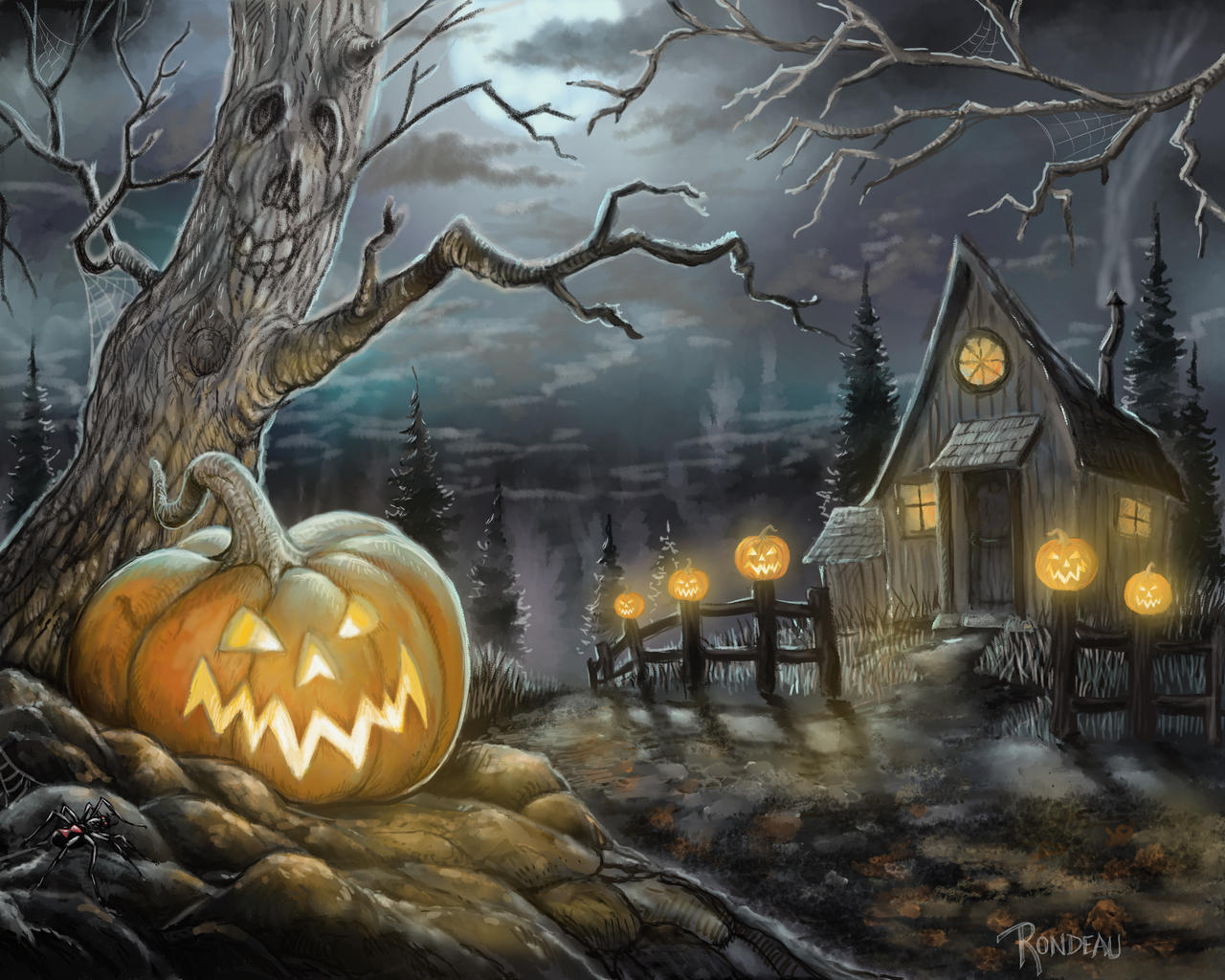 Halloweenowe obrazy krajobrazowe