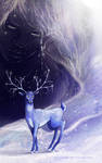 My blue deer by AyaTaibono
