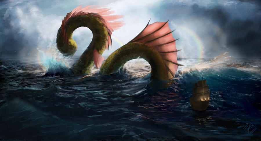 Морской змей 2023. Морской змей. Драконы моря. Морской змей фэнтези. Дракон над морем.