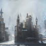 Steampunk City in the mountains