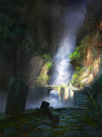 Ancient Waterfall Ruins