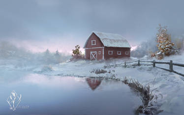 Vermont Farm Pond Winter