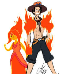 Adventure Time One Piece Flame Princess And Ace