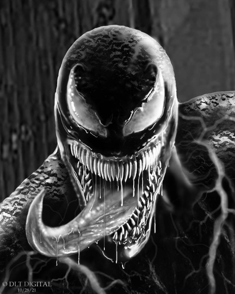 Venom Face Revision Greyscale by DLT2020 on DeviantArt