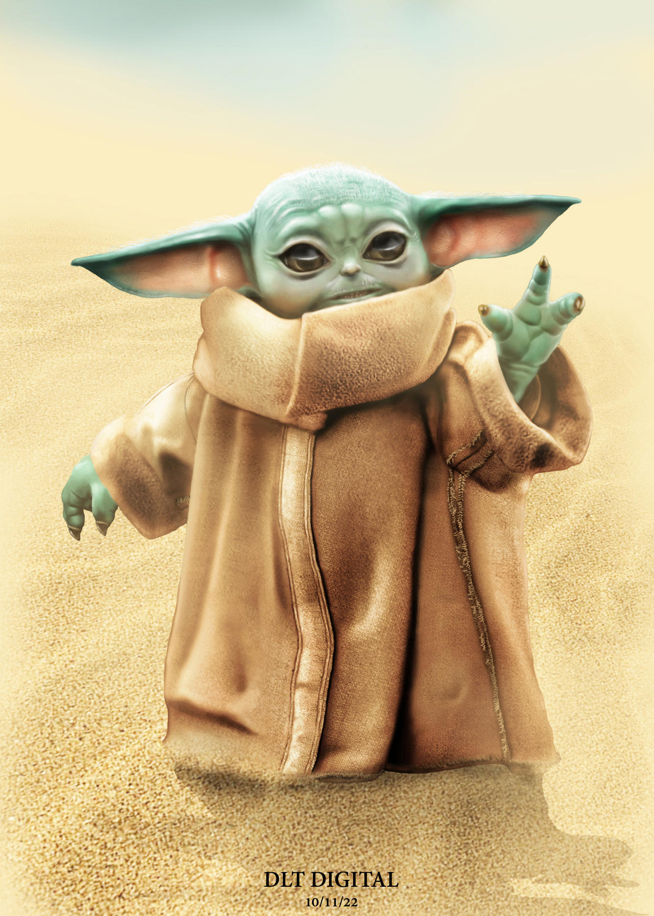 Dig Grogu Grogu in Desert Version 2 by DLT2020 on DeviantArt
