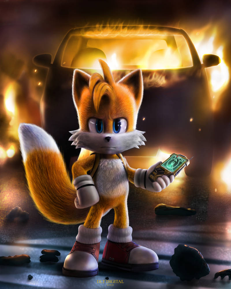 Tails Burning Background by DLT2020 on DeviantArt