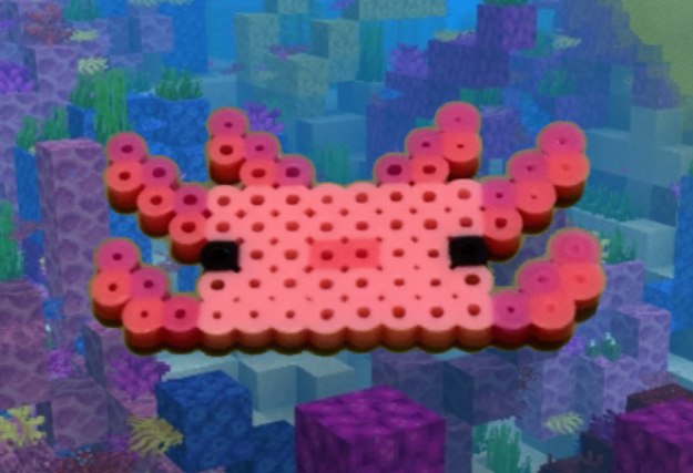 My axlotl perler bead creation :) : r/axolotls