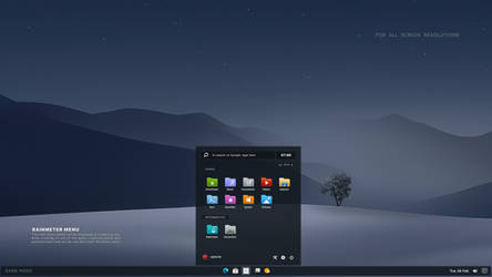 RAINMETER MENU (DARK MODE) (Suite) by adni18