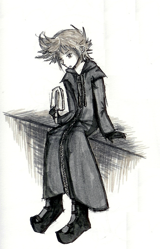 Angsty Roxas- Grey Toned