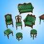 a set of furniture of MMD, Sims 4