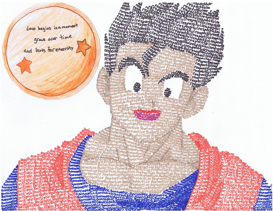 Gohan Writing Ultimate Gohan finished gift by Stelmaria-White-Wolf on DeviantArt