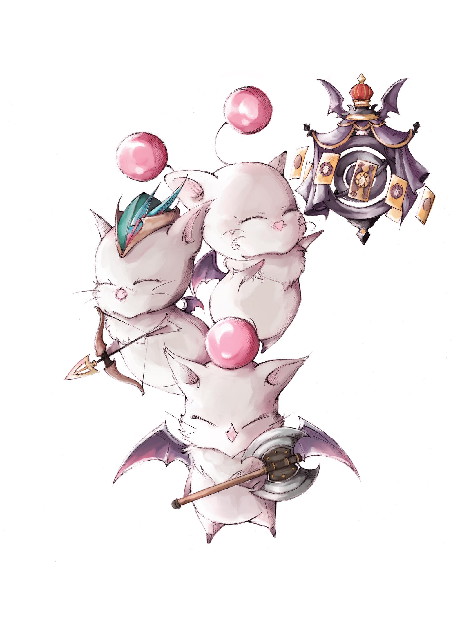 Moogle Writing Moogle trio by Onyrica on DeviantArt