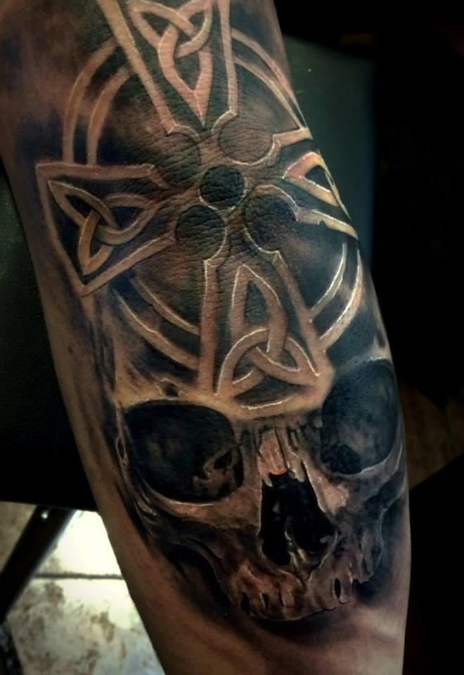 celtic cross skull tattoo by EliotKOHEK on DeviantArt