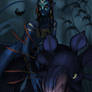 Neytiri riding a thanator