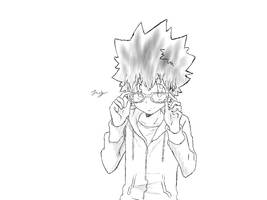 Practicing with tablet, Tsuna