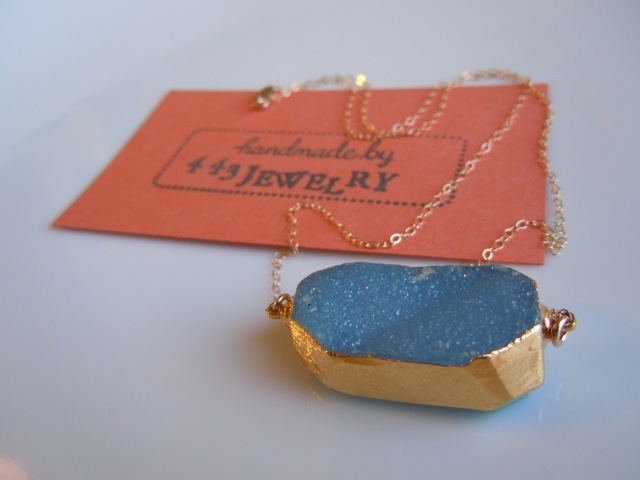 Blue Druzy Necklace