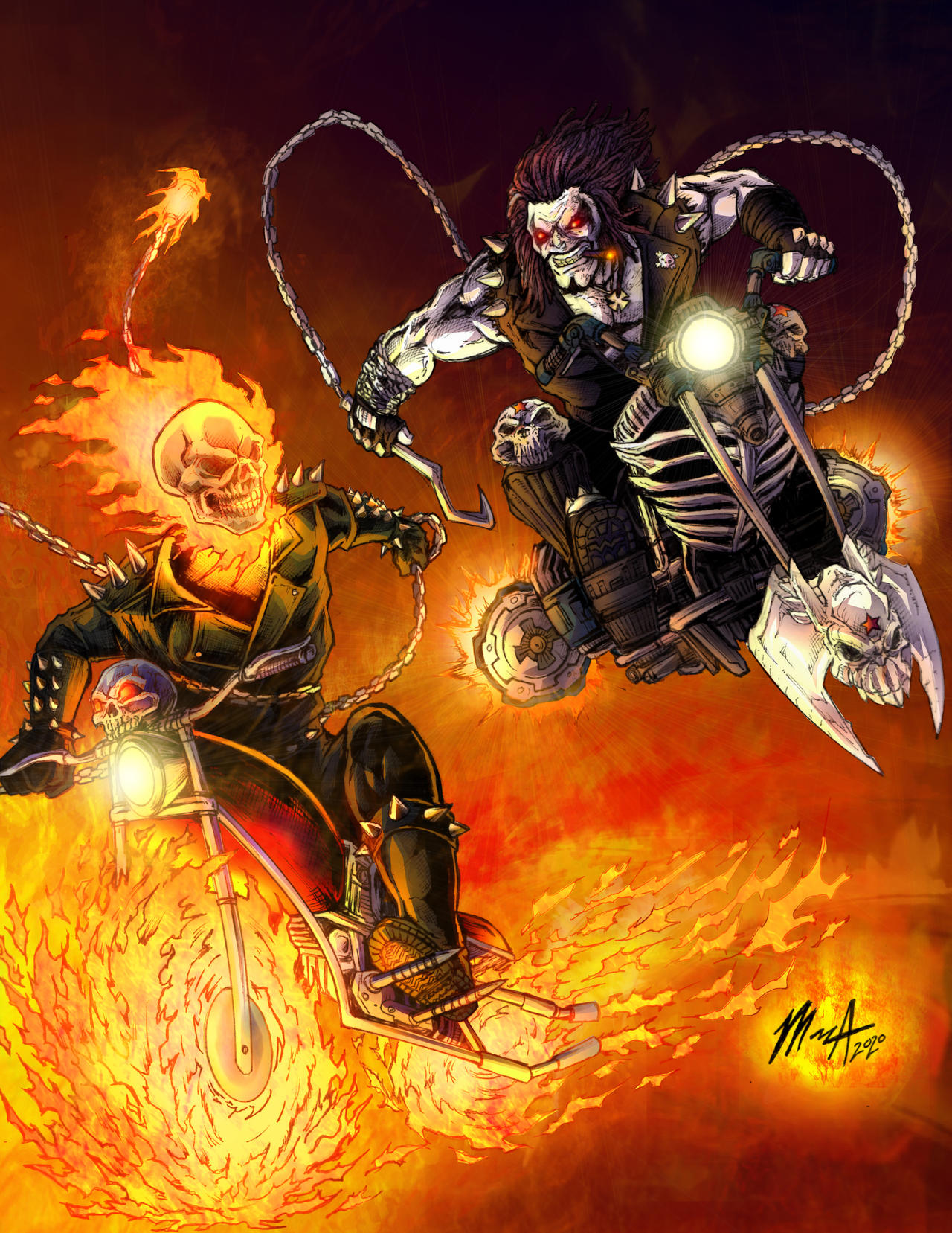 Ghost Rider Lama Lobo vs. Ghost Rider by sweatymonkeys on DeviantArt