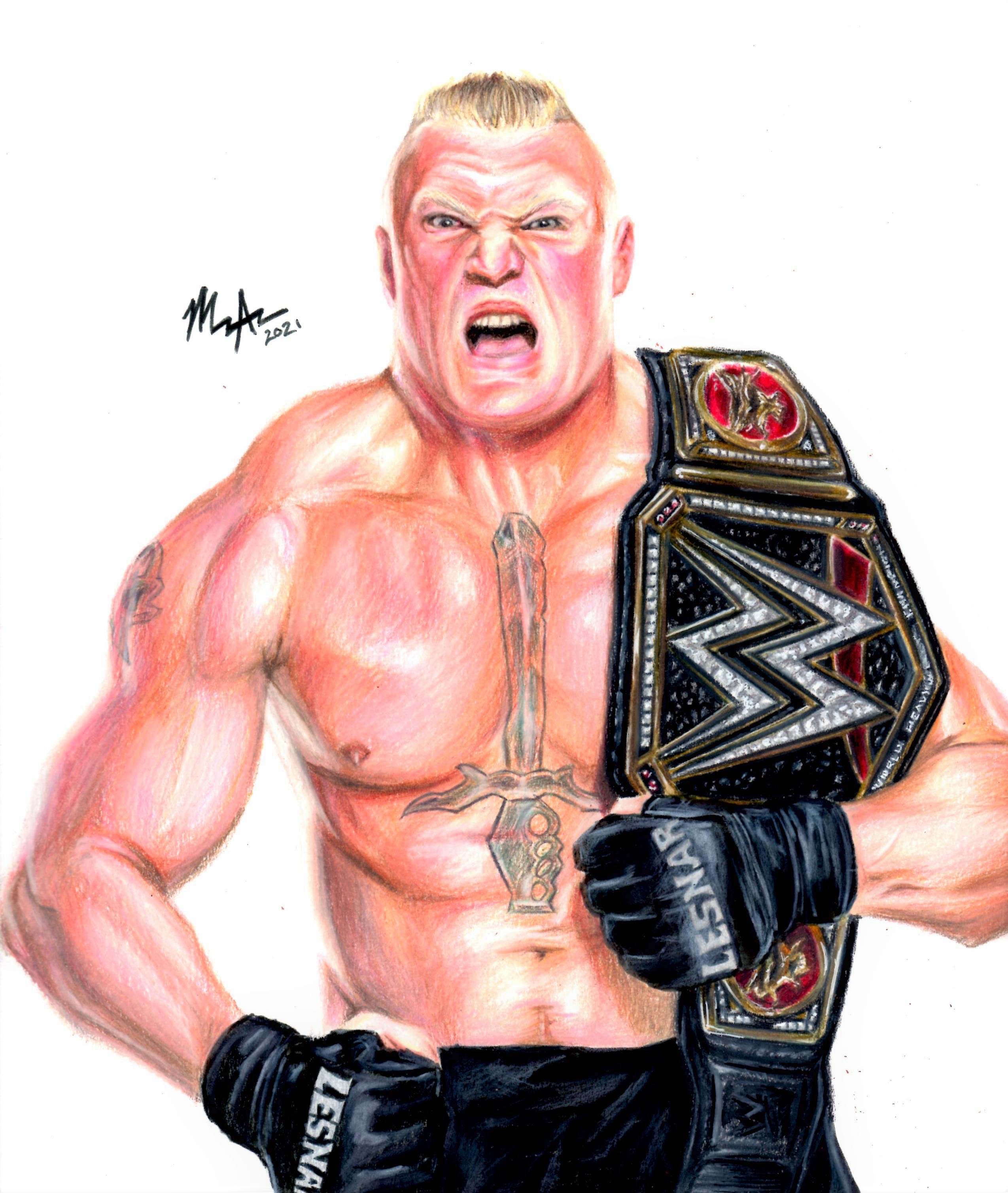 How To Draw Brock Lesnar