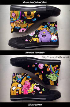 Adventure time fanart, custom hand painted shoes