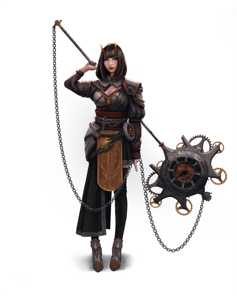 Character Design exercise based on a clock by voidchrisArt on DeviantArt