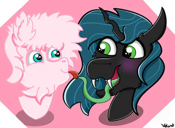 Chrysalis and Fluffy Puff by Flaternus